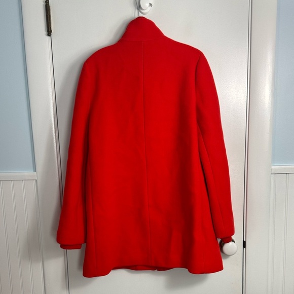 J CREW LODGE COAT IN ITALIAN STADIUM CLOTH WOOL Orange Red Size 14 - Picture 7 of 13